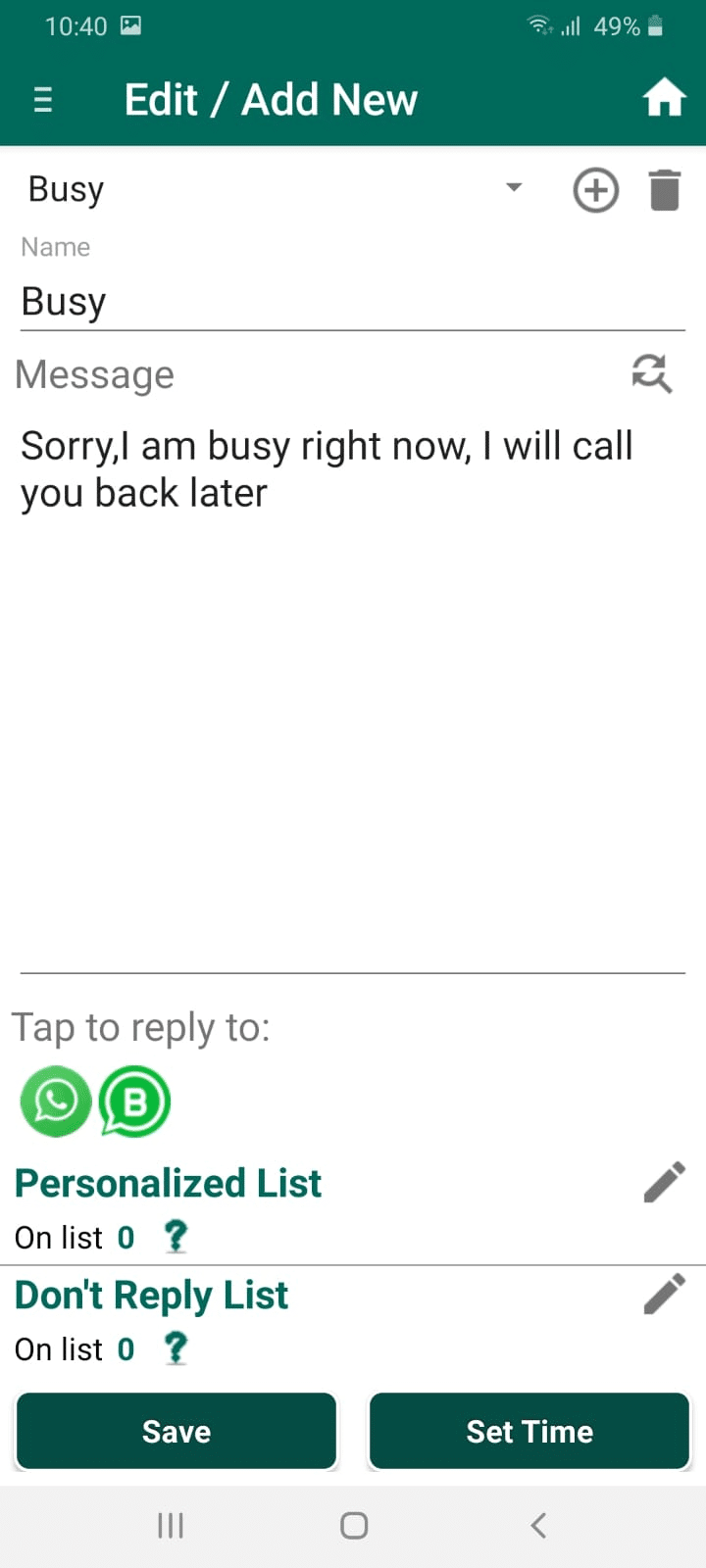 Powerful Auto Reply for WhatsApp and WhatsApp Business 2 in 1