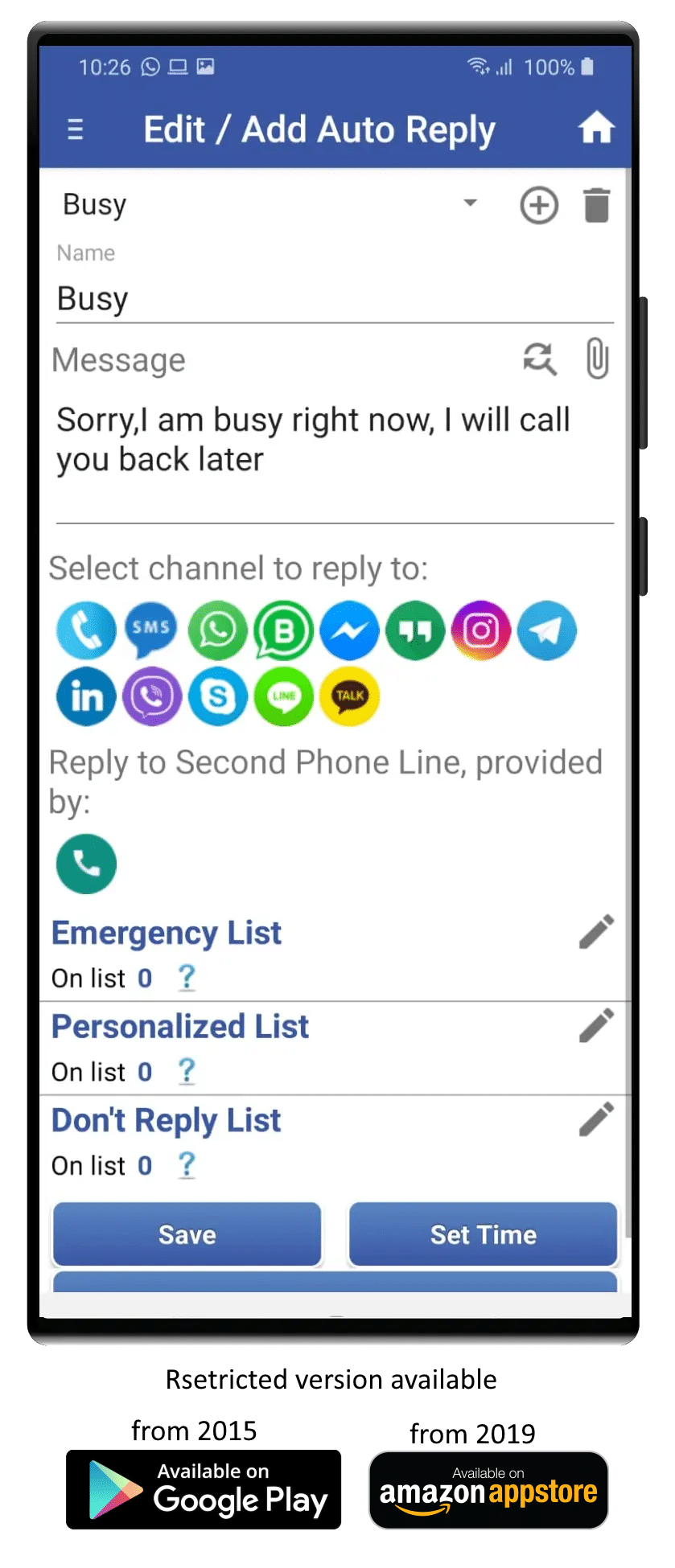Call / SMS Auto Reply App Most Powerful No.1 for Android