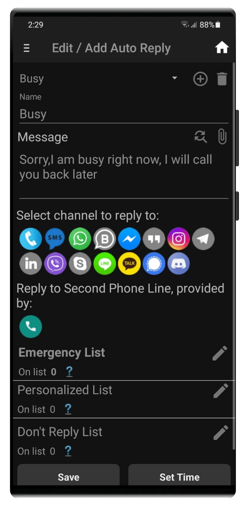 Calls / SMS Auto Reply Android App