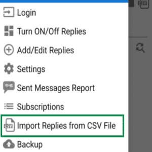 Import Replies from CSV