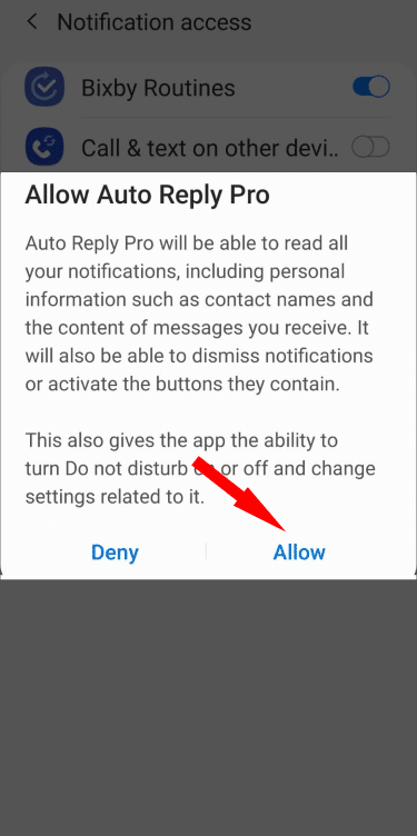 3. Allow Notification Access