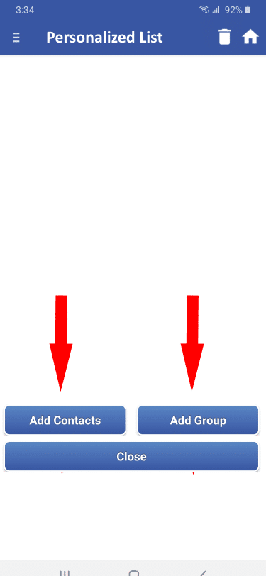 2. Add contacts or groups of contacts