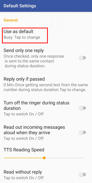 1. Set Default Auto Reply