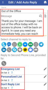 Out of Office Message 