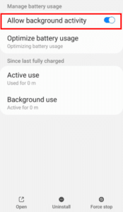 Allow background activity for Auto Reply App