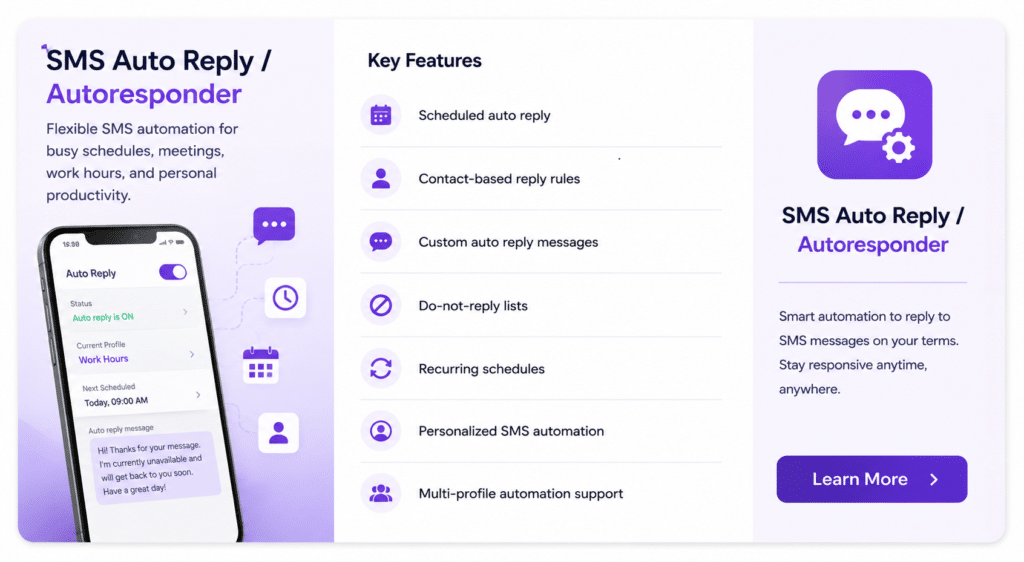 SMS auto reply automation app