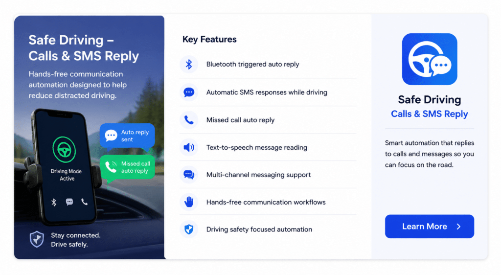Safe driving auto reply app