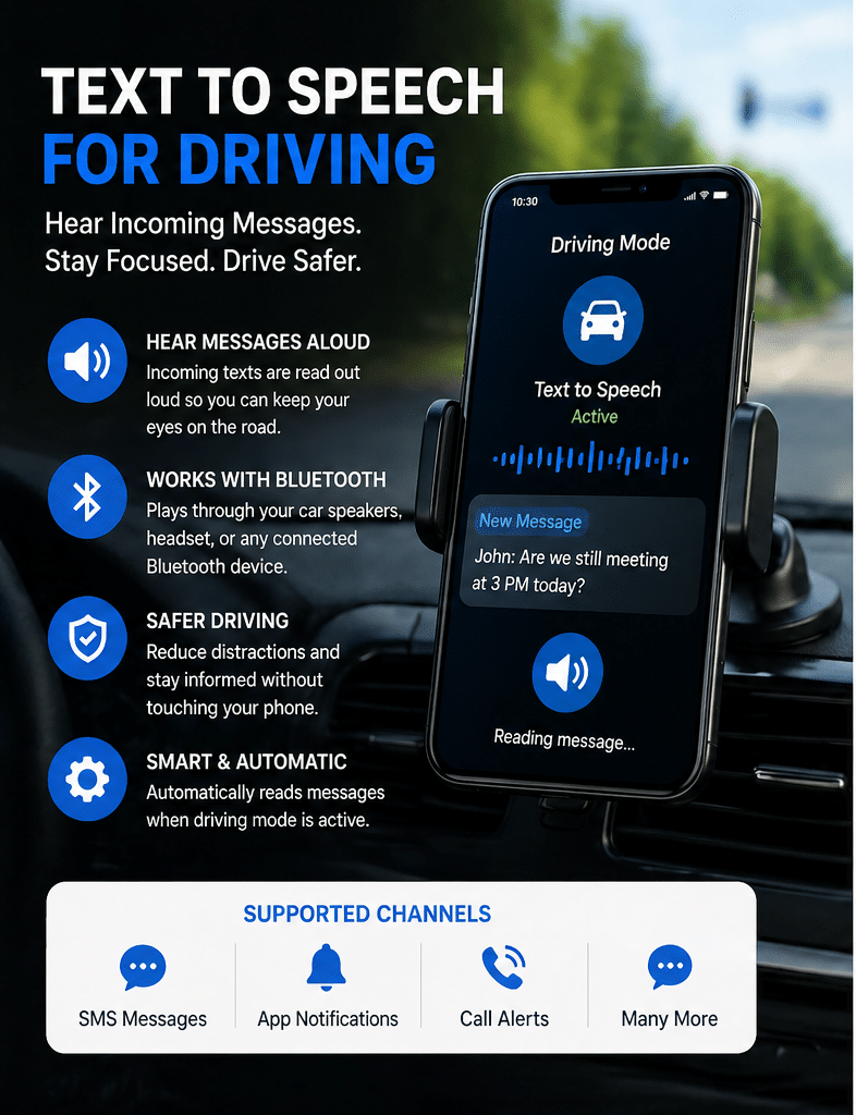 Text-to-Speech for Driving 1 Distraction While Driving Text to Speech for Driving