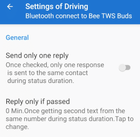 Safe Driving Auto Reply FAQ 4 Settings-reply once